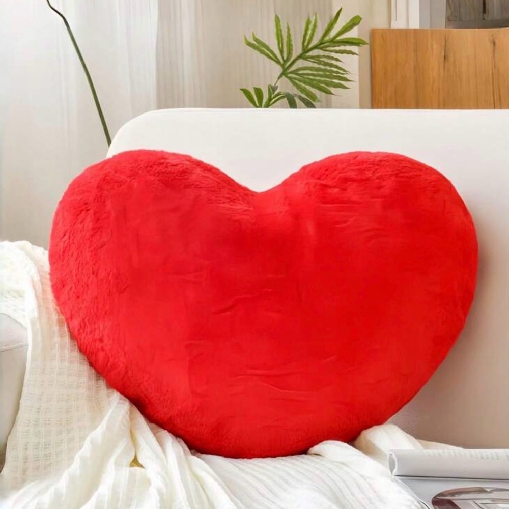 NEW Red Heart-Shaped Plush Pillow